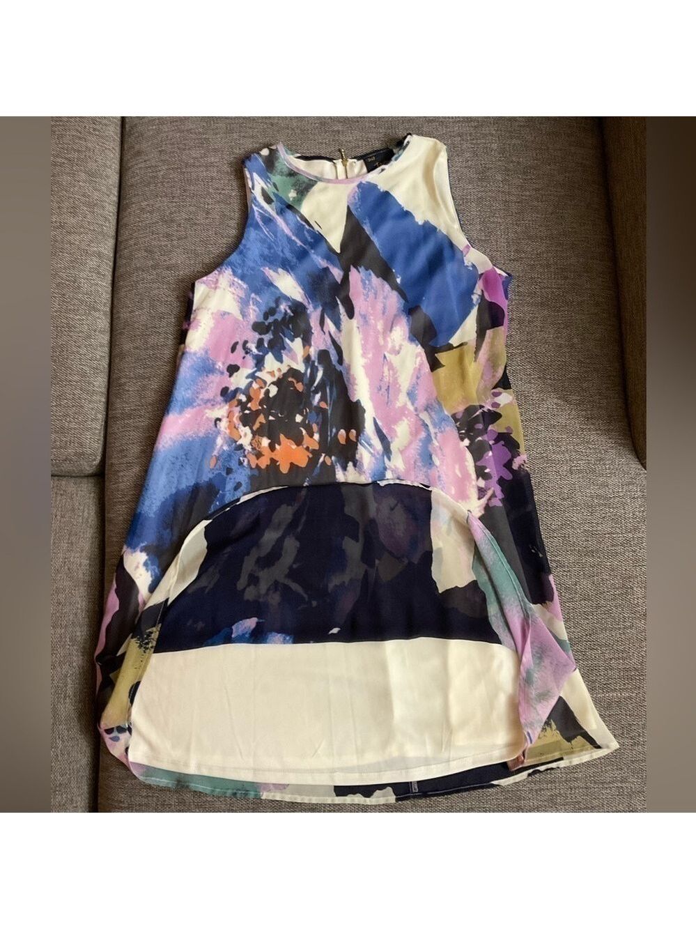 Just Taylor Women’s Chiffon Floral Abstract Dress 8 Used - Picture 7 of 12